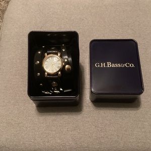 GH Bass Black and Gold Bracelet Watch - Brand New